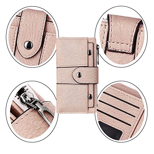 Image of Leather Small Wallet for Women, RFID Blocking Ladies Mini Purse with ID Window