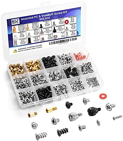 502pc Computer Screws Assortment Kit | Motherboard Standoff Risers Screw Set for HDD Hard Drive, Computer Case, Fan, Graphics, Chassis, ATX Case | Computer Motherboard Screws Kit for DIY & Repair