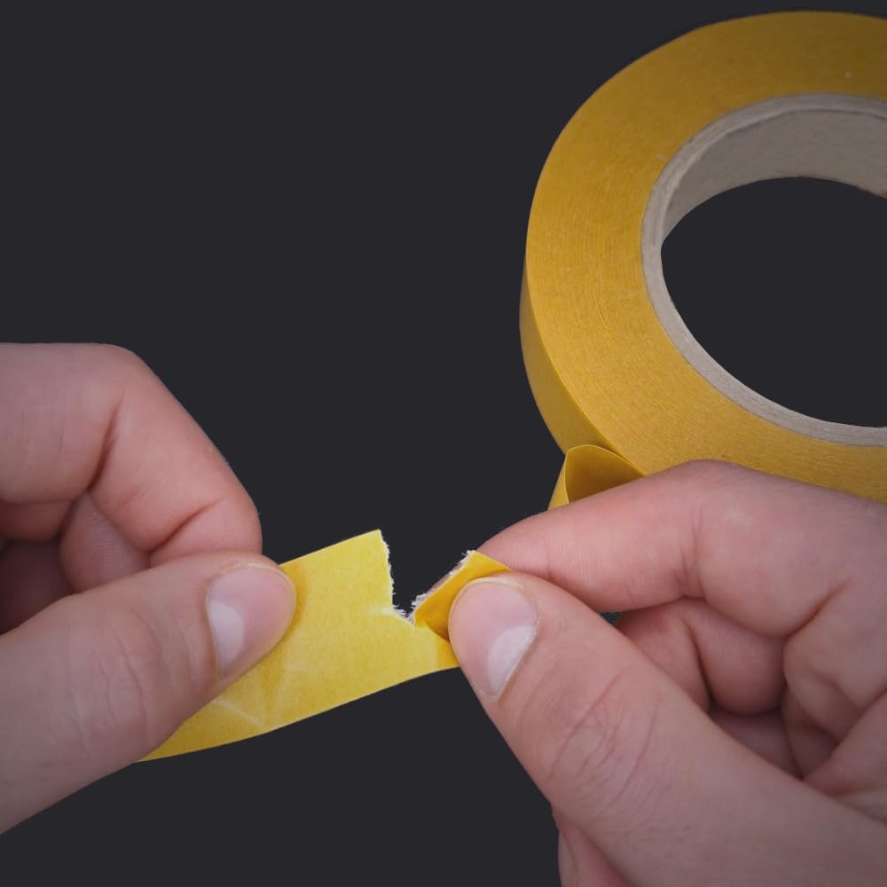 Kstar Klebeband doppelseitig dünn, handreißbar, stark klebend in Industriequalität, Universelles doppelseitiges Klebeband extra stark für fast alle Untergründe, Breite & Länge wählbar (150 mm x 25 m)
