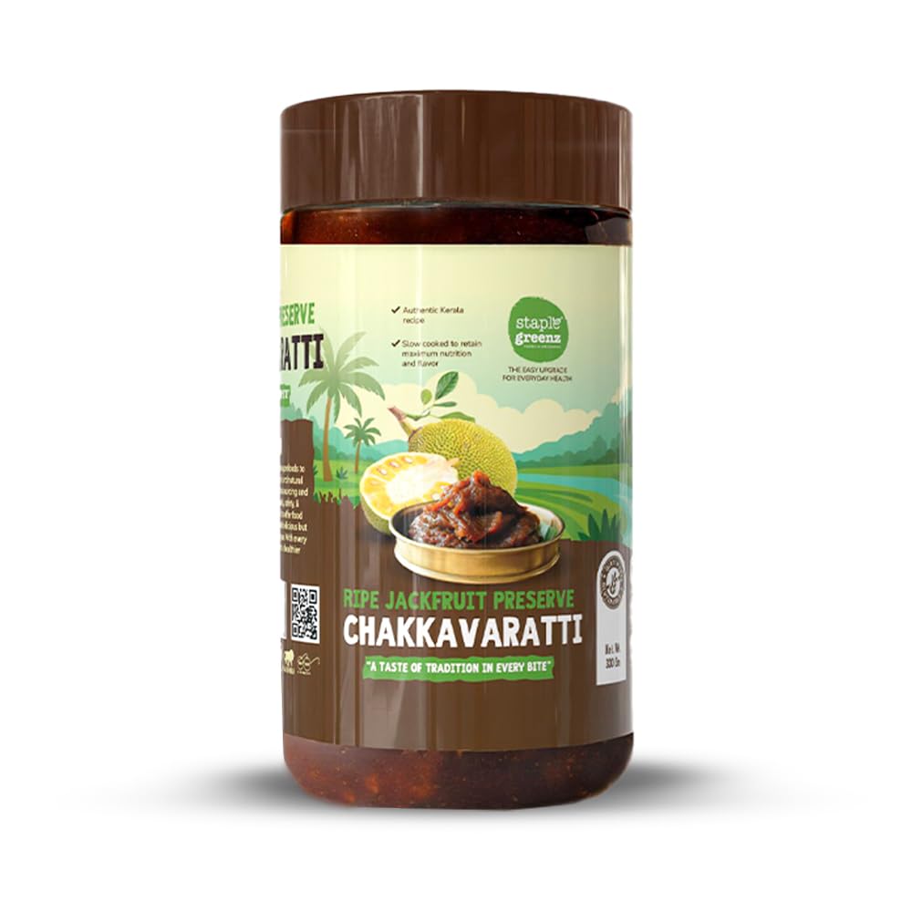 StapleGreenz Ripe Jackfruit Preserve (Traditional Kerala Chakkavaratti) | Made with Ripe Jackfruit | Traditional authentic recipe| No added flavor and color| No added white sugar | 300g