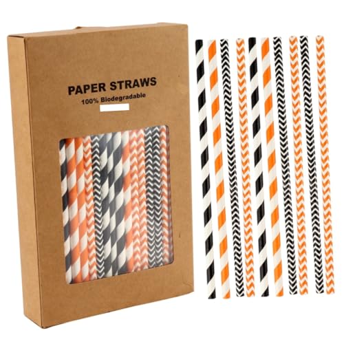 100 pitillos desechables de papel para Halloween