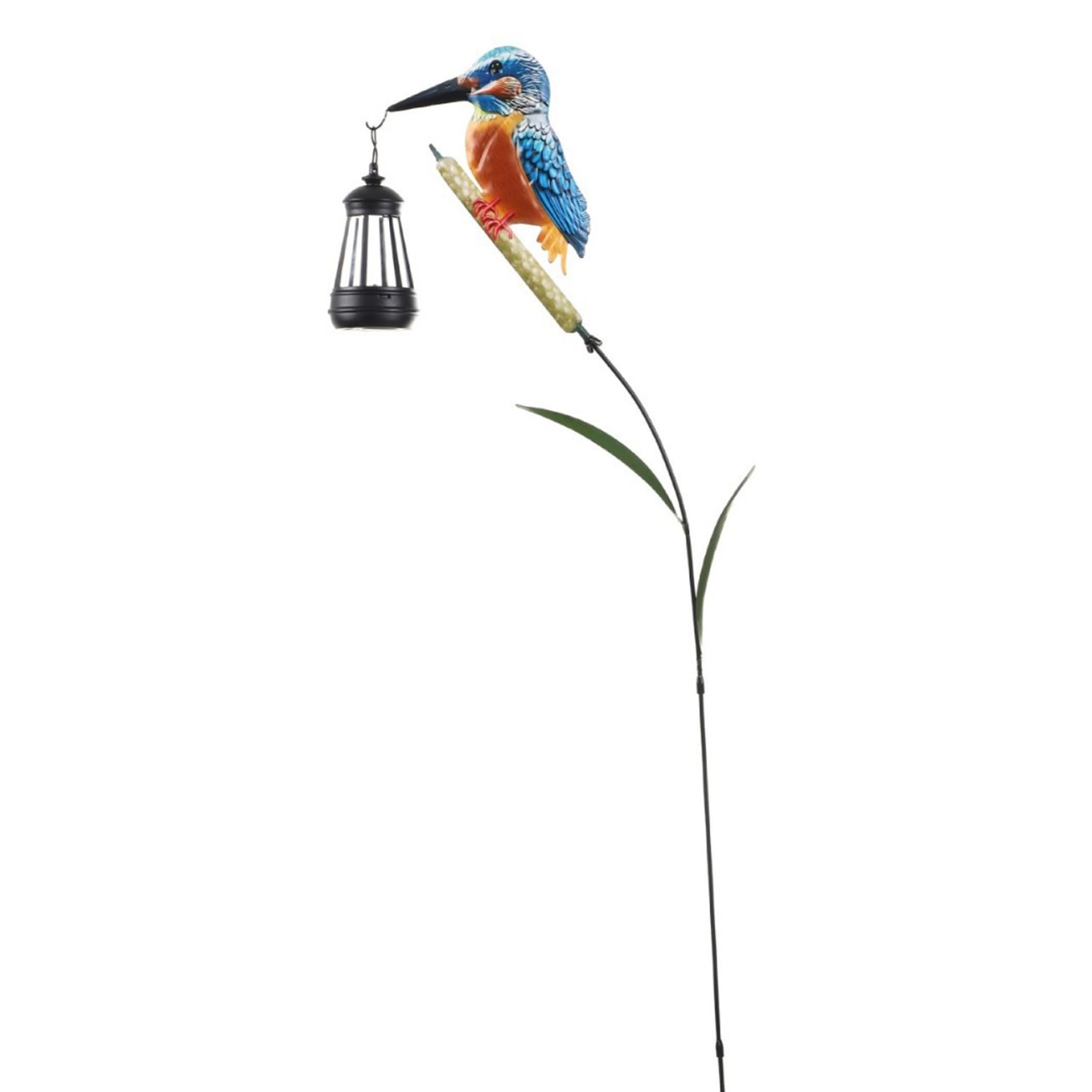 Solar Garden Stakes Kingfisher, Solar Outdoor Lantern Resin Metal Garden Statue for Outside Yard Patio Porch Lawn Walkway Decor