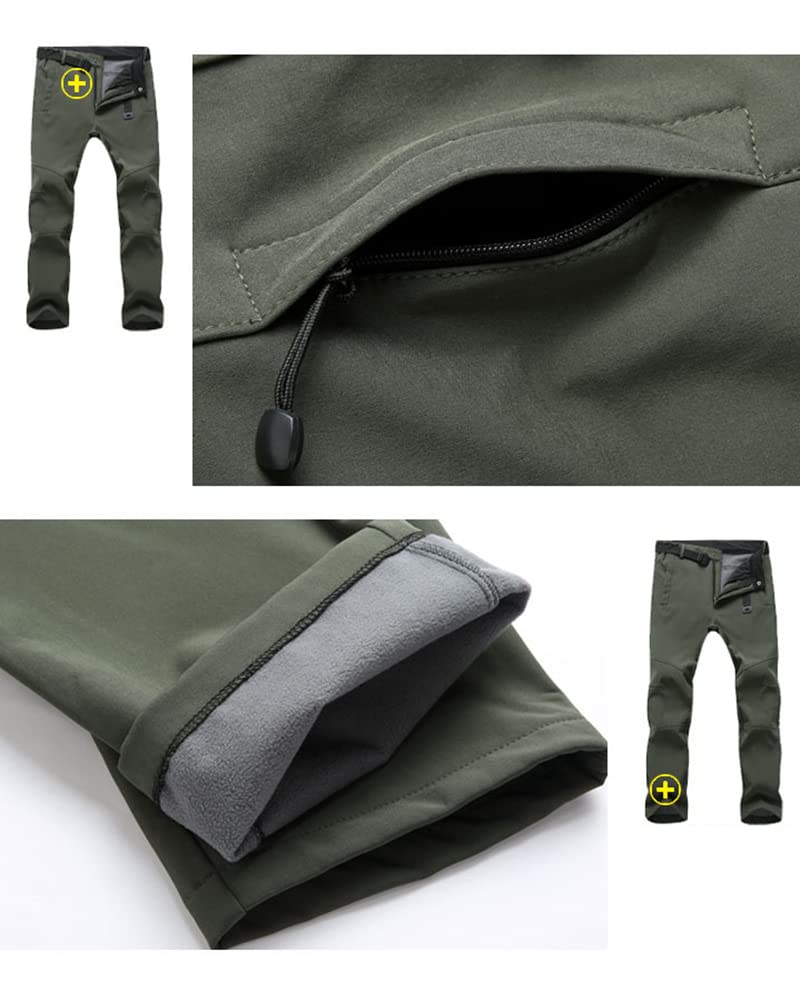 Pantaloni Trekking Sci Uomo/Donna Invernali Pantaloni da Lavoro Termici Impermeabile Pantaloni Softshell Montagna Escursionismo Caldo All'aperto