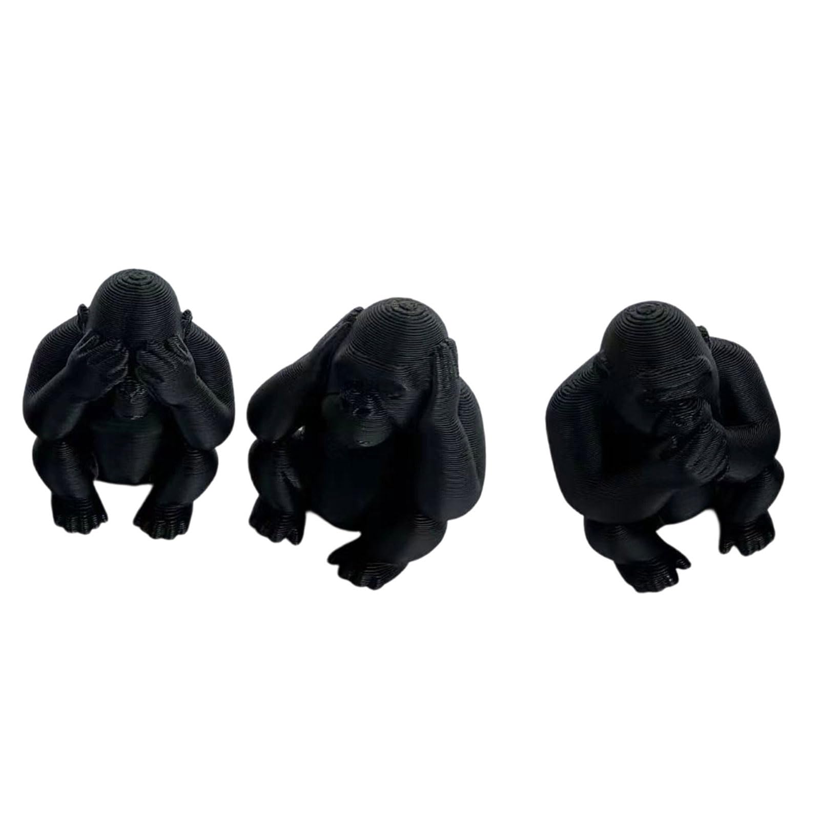 Zbiianxer 3Pcs Realistic Ponginae Figurines Handcrafts Sculptures Animal Figure Statue For Bookshelf And Desk Display Decoration Animal Sculpture