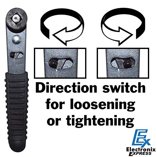 Right Angle Close Quarters Ratcheting Reversible Screwdriver Set with 18 Bits by EX ELECTRONIX EXPRESS