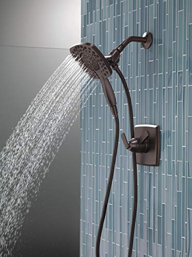 Image of Delta Faucet Ashlyn 17 Series Dual-Function Shower Trim Kit with 2-Spray Touch-Clean In2ition 2-in-1 Hand Held Shower Head with Hose, Venetian Bronze T17264-RB-I (Valve Not Included)