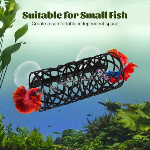 DONGKER Aquarium Deko Höhle, 2 Stuck Hohler Betta-Tunnel, Kampffisch Versteck Betta Hammock Bed Tunnel mit Saugnapf für Aquarium-Aquarien