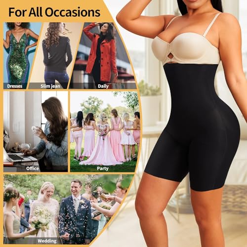 Image of NIRDAMBHAY Tummy Tucker Women's High Waist with Anti Rolling Strips Shapewear for Women, Tummy Shaper Comfortable Seamless Shapewear High Waisted Body Shaper