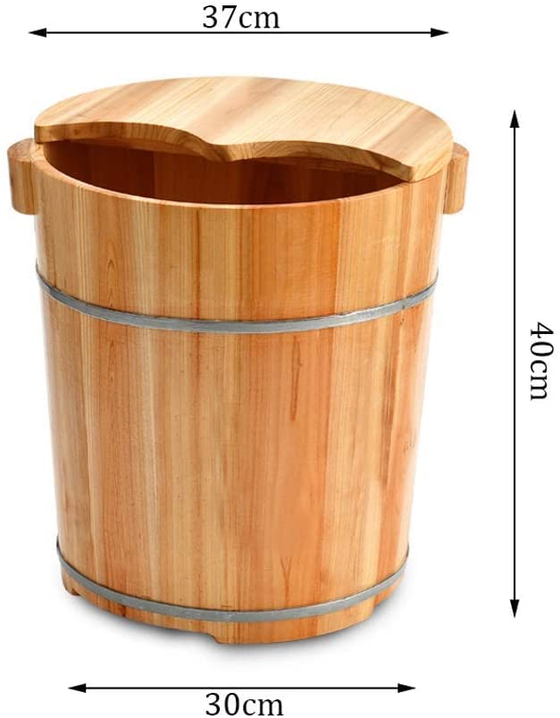 Spa de pies de madera con tapa y masajeador miniatura 2