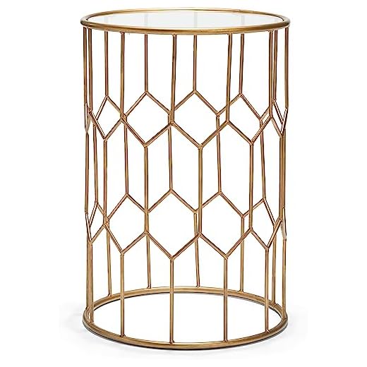 Serta Harper Accent Side Table with Stylish Gold Frame, Round 16" Glass Top, Brushed MetalBase, Modern Metal SideTable or EndTable for Living Room, BedsideTable in Bedroom, Fully Assembled