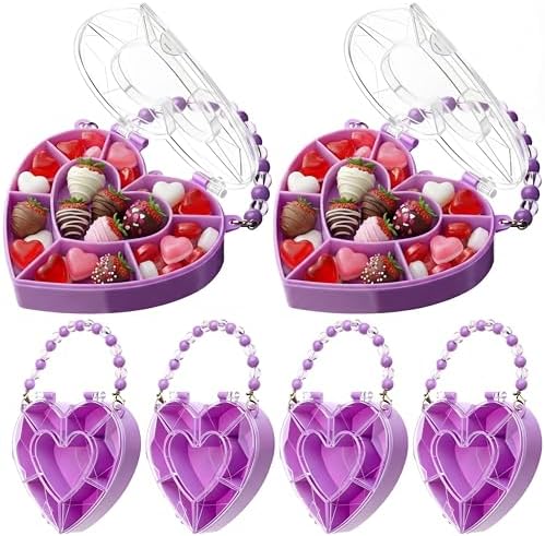 Cunno 6 Pack Valentines Day Containers Heart Shaped Food Containe...