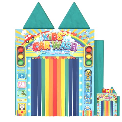 DLOREUK Play Panel for Kids Play Couch Foam Sofa Childrens Home Play Modular Couch (Sofa not Included) - Car Wash 3D Style - Set of 2 (Entrance & Exit)