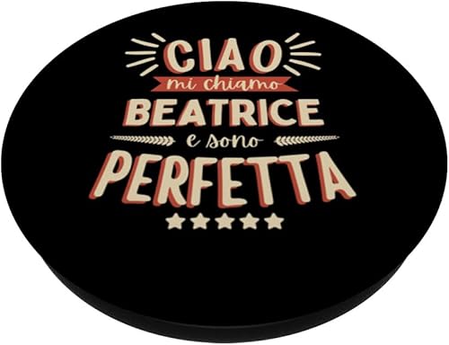 Miniatura 2 de Beatrice Idea Regalo Personalizzata Amica Nome Divertente PopSockets Standard PopGrip