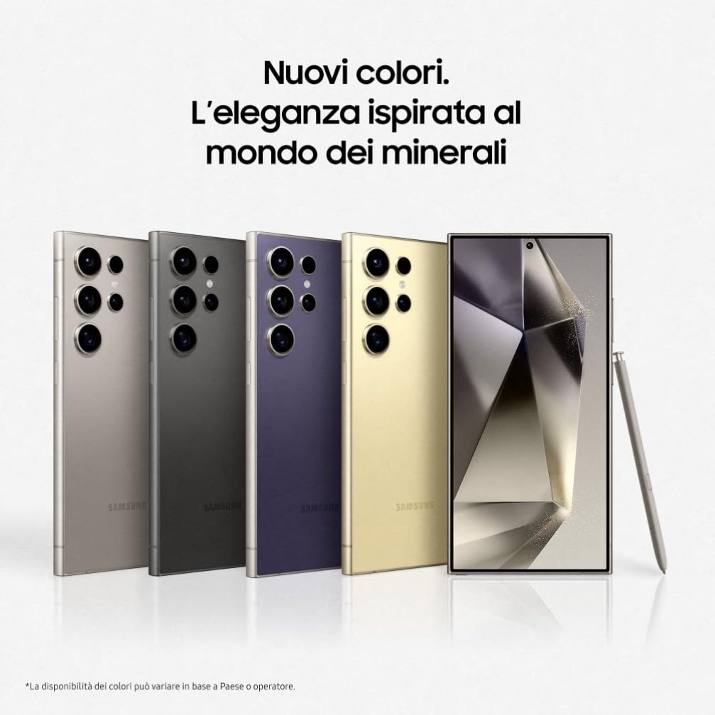 Samsung Galaxy S24 Ultra Smartphone AI, Caricatore incluso, Display 6.8'' QHD+ Dynamic AMOLED 2X, Fotocamera 200MP, RAM 12GB, 512GB, 5.000 mAh, Titanium Yellow [Versione italiana]