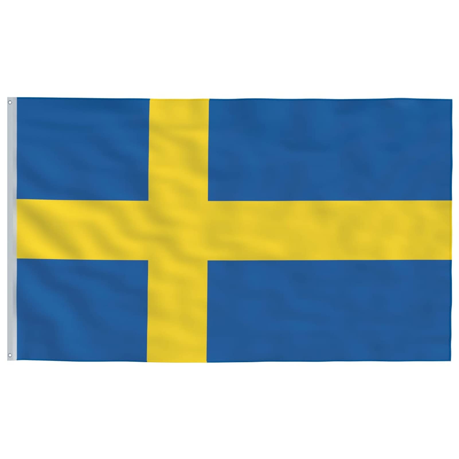 Mástil y bandera de Suecia aluminio 5,55 m, ZEYUAN Mastil Bandera Exterior, Asta De Bandera