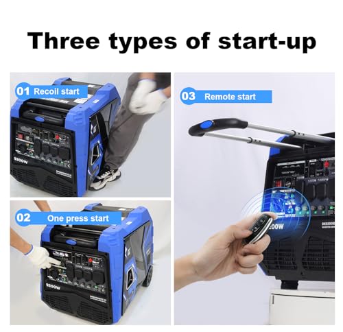 DK 9200W Generator, Tri-fuel, Gas LPG NG, 120V/240V Output, Remote & Electric Start, 5-20R L5-30P 14-30R 14-50P, for Backup Power Outage Home - Image 6