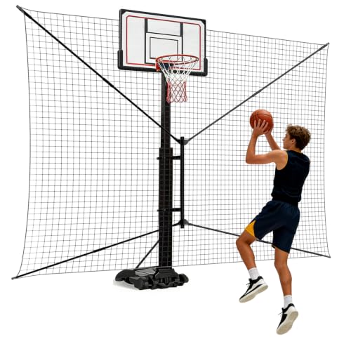 GADFlSH Basketball Rebounder Net, Heavy-Duty Steel Frame for Outdoor by GADFISH - Used condition - US$122.19