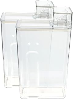 Mobestech 2 Pçs Caixa De Armazenamento De Lavanderia Garrafa De Lavanderia Jar Dispensador De Lavanderia Balde De Lavagem Suporte Claro Garrafa De Sabão Roupas O Animal De Estimação