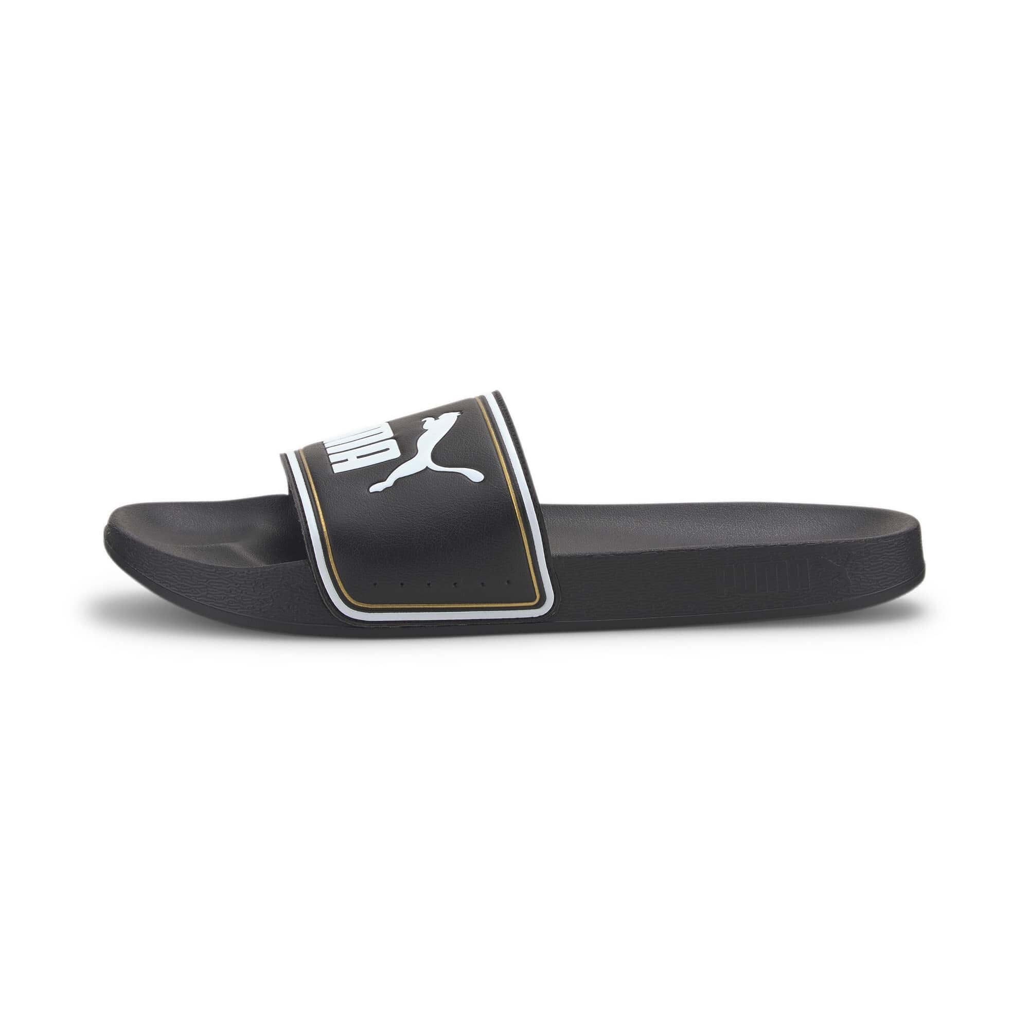 PUMA Unisex Leadcat FTR Slide Sandal, Puma Black-Puma Team Gold-Puma White, 13 UK