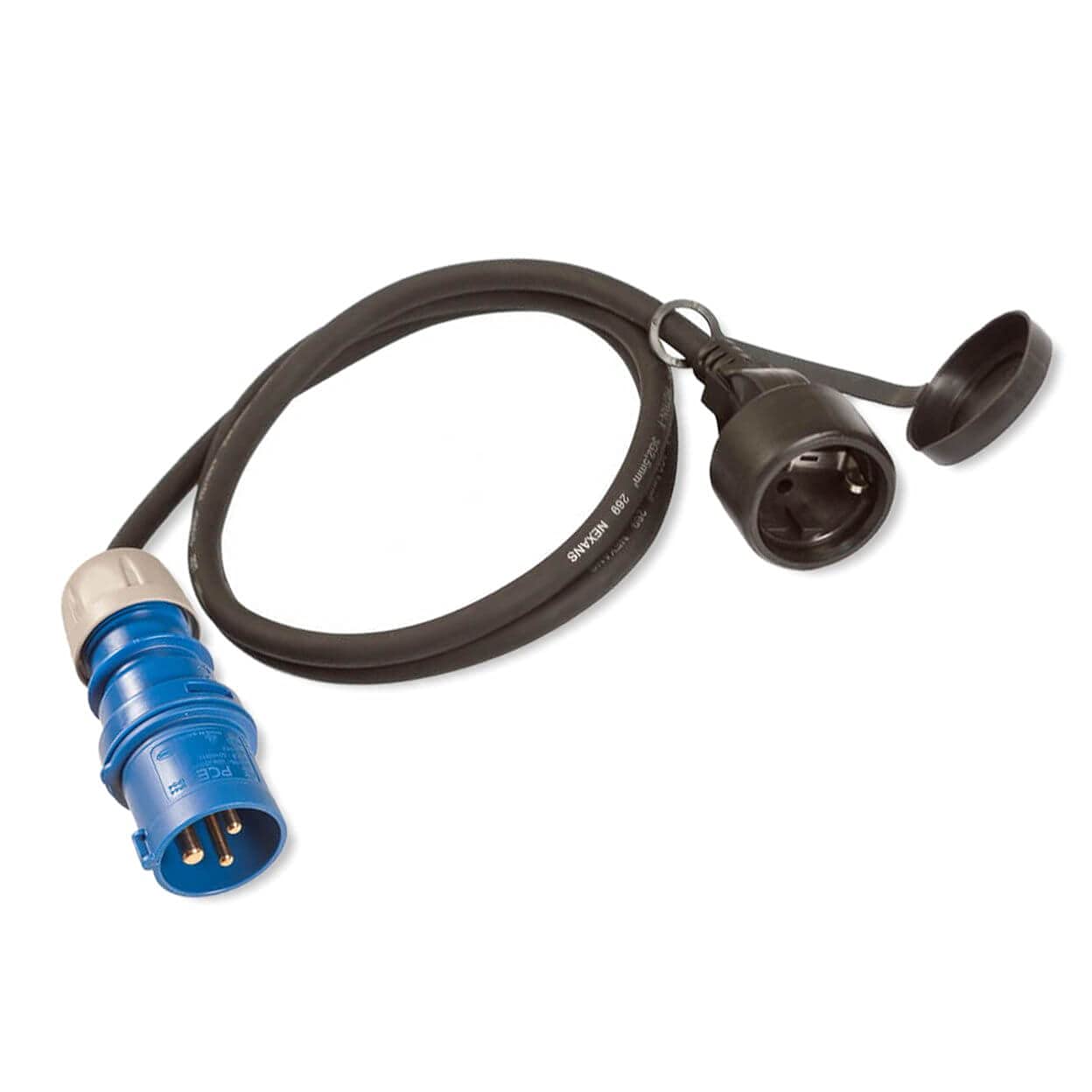 Cavo Adattatore CEE 10m Per Camper - Con Spina Schuko E Scatola Protezione Verde