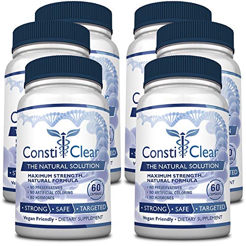 ConstiClear - #1 100% Natural Constipation Relief Supplement - Treats The Underlying Causes of Constipation & Supports Healthy Gut Flora for Long-Term Prevention - 100% Money Back - 6 Bottles Supply