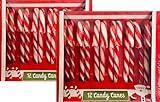 Christmas Candy Canes 2 Pack (24 Pieces) Classic Red and White, Strawberry Flavor for Holiday Family...