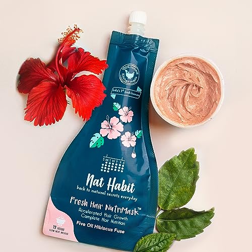 Nat Habit Fresh Ready-To-Apply Henna Paste & Five Oil Hibiscus Hair NutriMask - The Ideal Combo For Deep Conditioning Hair With Rich Dark Brown... - Image 3