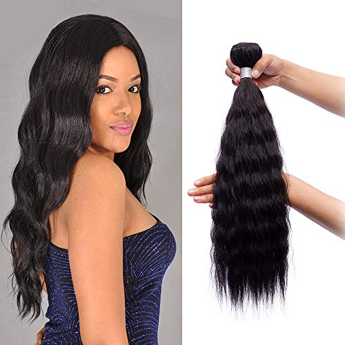 ADOIFAIR Kinky Straight 3 Bundles 18 18 18inch Synthetic Hair 300Gm Sew in Hair Extensions Yaki Straight Hair Bundles Heat Resistant Fiber for Women(Updated Color 2#)