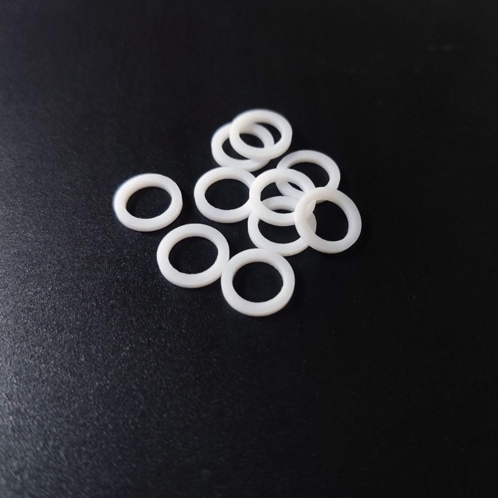 podkładka PTFE, 10 szt. Płaskich podkładek uszczelki, asortyment podkładek odbojników PTFE, grubość 1 mm(8x10x1mm)