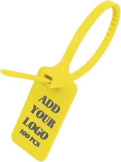 Muka 100 bridas de plástico personalizadas con cierre automático, color amarillo