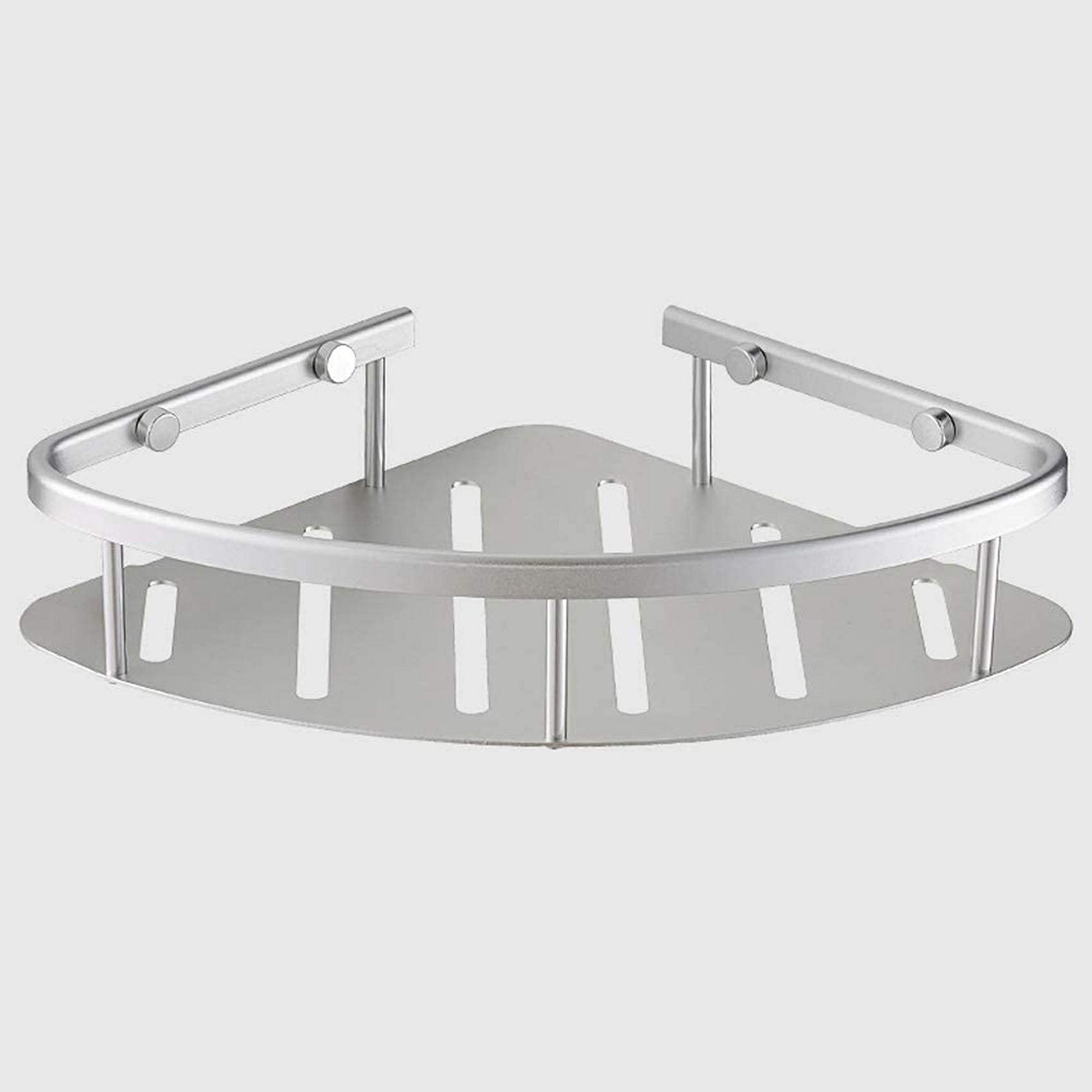 Hanging Shower Caddy Aluminum Storage Stand Bathroom Corner Shelf Rustproof Basket Rack Wall Mounted Organize Holder Bracket Drain