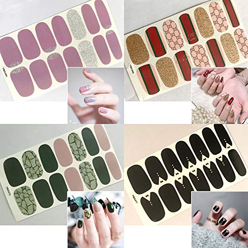 Silpecwee 20 Sheets Nail Wraps For Women Nail Polish Strips Adhesive Nail Polish Sticker Gel Nail Strips Nail Art Accessories With 1Pc Nail File #TOP6