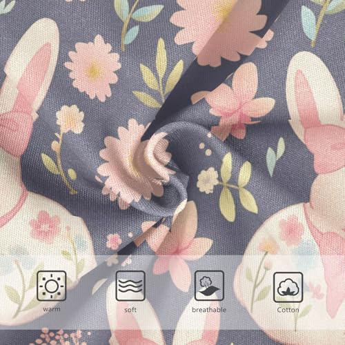 Wusikd Cute Bunny Pink Bow Girls' Underwear Cotton Flowers Girls Briefs Soft Toddler Underwear 2T3