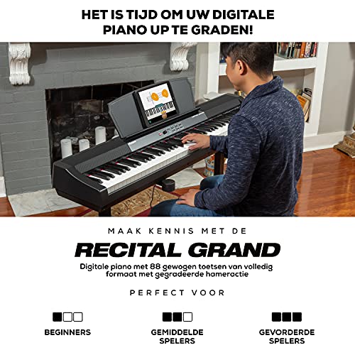 Alesis Recital Grand – Digitale piano met 88 gewogen toetsen van volledig formaat met gegradeerde hameractie, 16… - Image 3