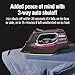 CHI Steam Iron for Clothes with 8’ Retractable Cord, 1700 Watts, 3-Way Auto Shutoff, 400+ Holes, Professional Grade, Temperature Control Dial, Titanium Infused Ceramic Soleplate, Black/Chrome (13109)