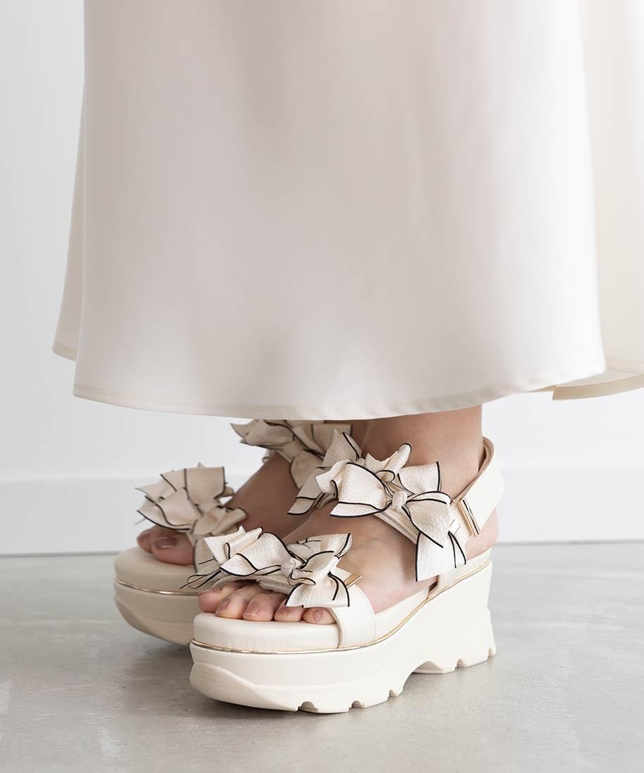 [ランダ] サンダル ミニリボン厚底スポ―ツサンダル レディース PR35166