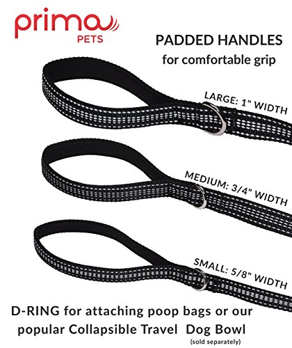 Reflective 4 Feet Nylon Dog Leash with Padded Double Handles, 2 Heavy Duty Neoprene Handles for Control Safety Training Durable Traffic Handle, for Medium to Large Dog (Large – 1″ Width, Black) Reflective 4 Feet Nylon Dog Leash with Padded Double Handles, 2 Heavy Duty Neoprene Handles for Control Safety Training Durable Traffic Handle, for Medium to Large Dog (Large – 1″ Width, Black)
