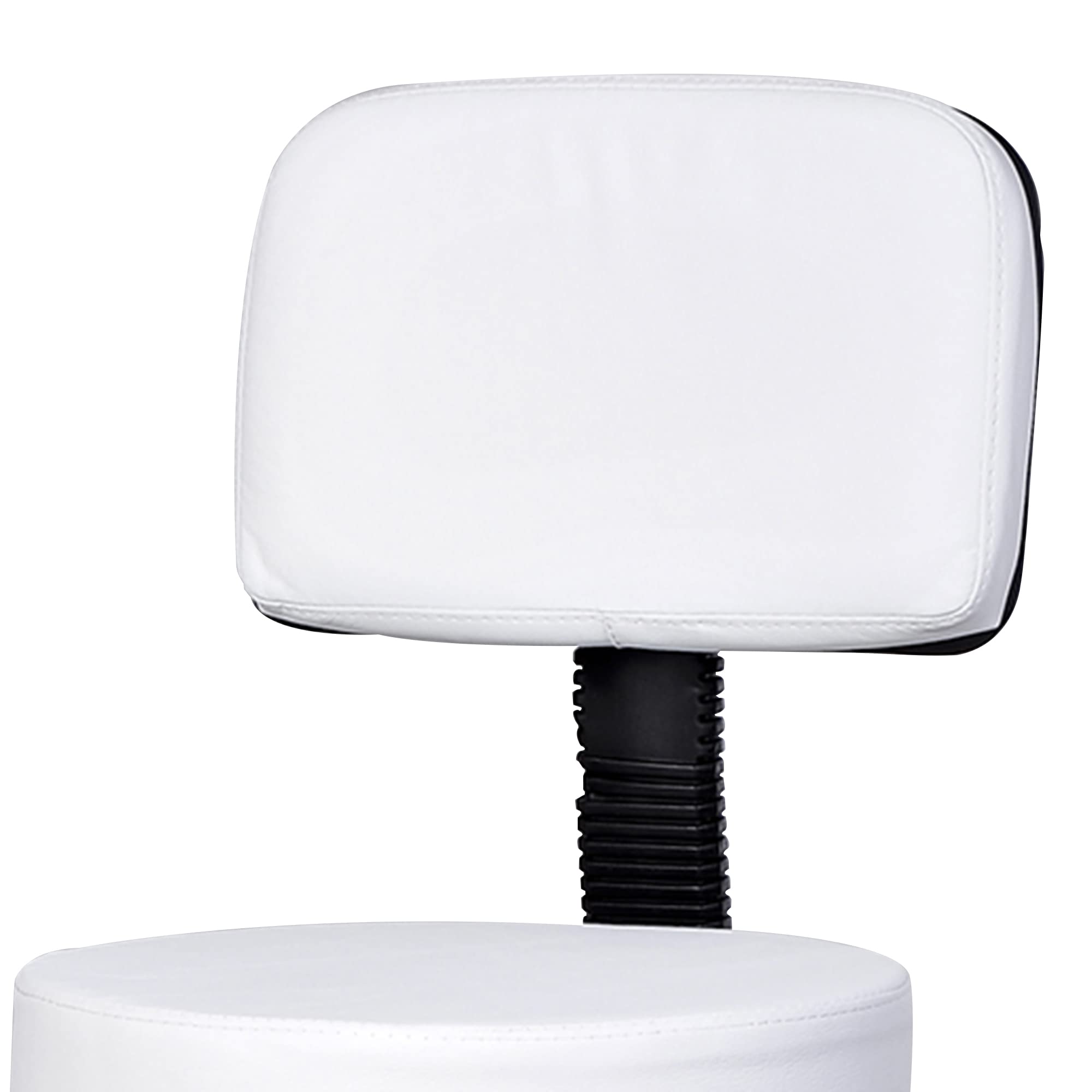 HOMCOM Tabouret Massage à roulettes réglable en Hauteur pivotant avec Dossier Ergonomique Blanc