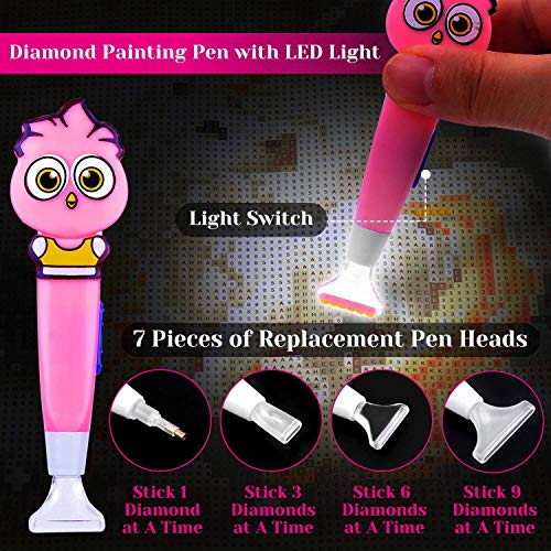 Diamond Art Accessories and Tools, Audab 105Pcs Diamond Painting Kit with A4 Light Pad 5D Diamond Painting Tools and Paint by Diamond Accessories for Diamond Art Painting