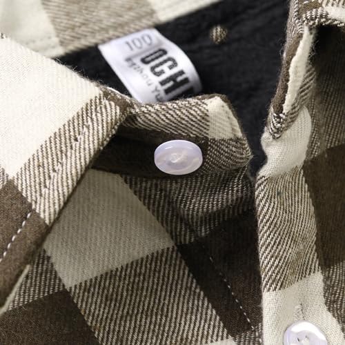 OCHENTA Boys Lined Flannel Shirt Plaid Shacket Long Sleeve Warm Top Jacket4