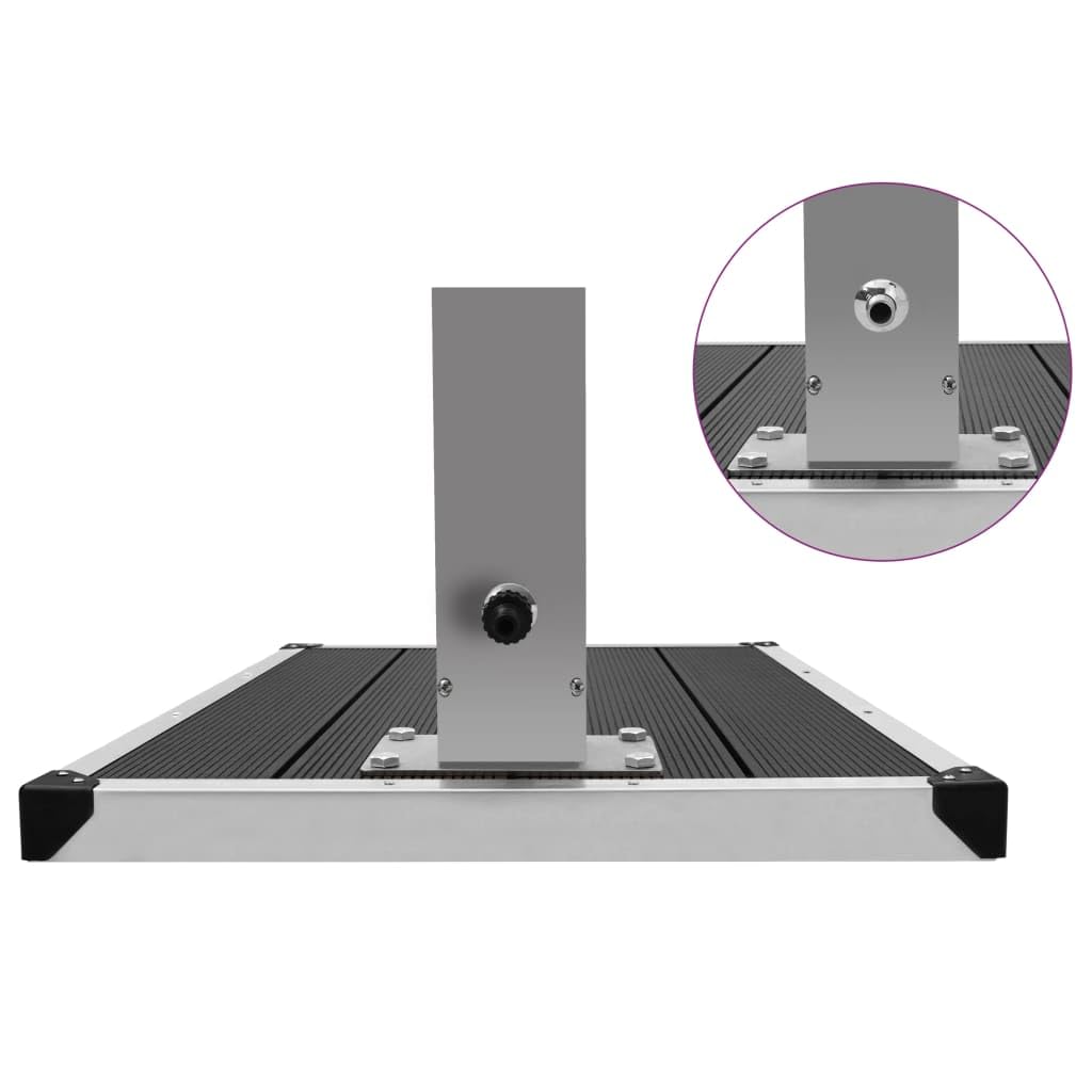 vidaXL Ducha de Jardín con Plato Sistema Protección Higiénica Panel con Base Duradera Resistente Multiuso Bonito Curvado Acero Inoxidable WPC
