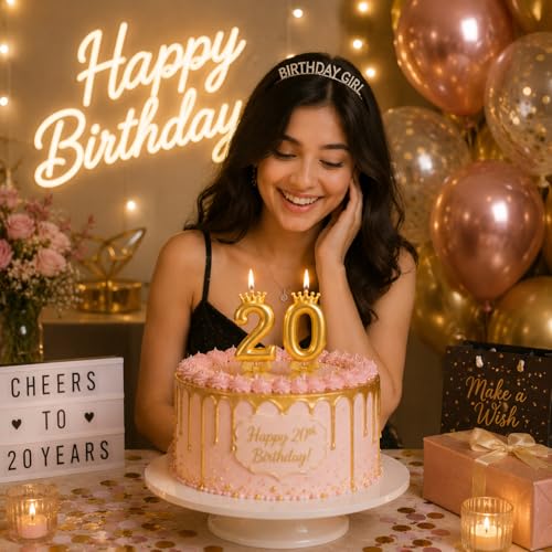 Image of Number 0 Birthday Candle with Crown | Metallic Cake Topper Candle for Birthday, Anniversary, Golden Jubilee & Celebration Cakes | Party Decoration Candles, Gold,1 pc