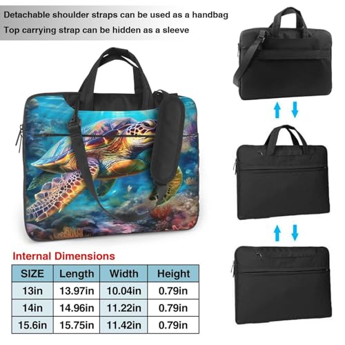 Laptop Bag Underwater Sea Turtle Laptop Tote Bag Women Men Laptop Sleeve Case With Strap Lightweight Computer Bag2