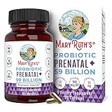 Vegan Prenatal + Probiotic - 59 Billion CFU by MaryRuth - Pregnancy Probiotics with Iron, Methylfolate & Prenatal Vitamins & Minerals to Help with Morning Sickness - 60 Count