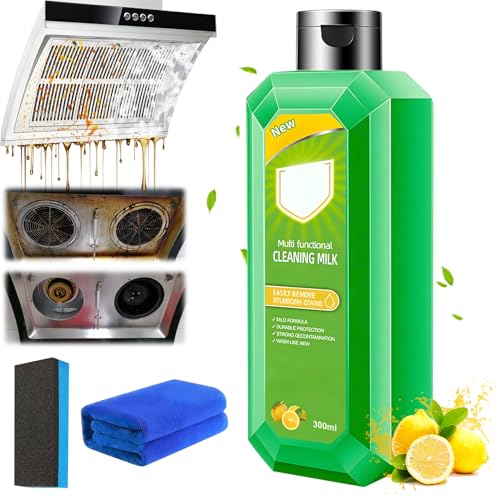 Multipurpose Cleaning Milk House Cleaner Powerful Multifunctional Concentrated Cleansing Lotion Effective Heavy Oil Stain Cleaner for Household Kitchen Concentrated All-Purpose Cleaner(10.6 oz)