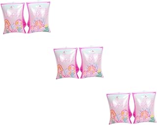 Toyvian 3 Pares De Faixas De Braço Anéis Para Crianças Infláveis Flutuador De Natação Flutuante Mangas Infláveis Faixas De Braço Infláveis Braçadeira Sereia Desenho Animado Círculo