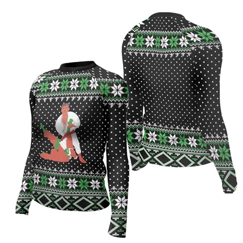 365CUSGIFTS - Funny Jiujitsu Christmas Compression Shirts Woman 4-Way Stretch Construction, Dry Fit Long Sleeve Womens Top - XS