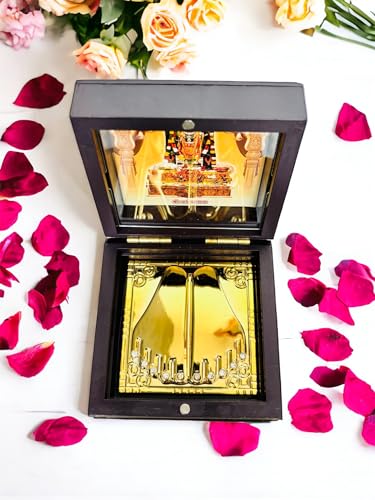 Image of Ram Darbar Pocket Temple Charna Paduka Ayodhya Ram Lala Mandir | Gold Plated Box God Idol Bhagwan | Religious Gift for Mom & Dad | Ram Ji Ayodhya (Ram JI Ayodhya)