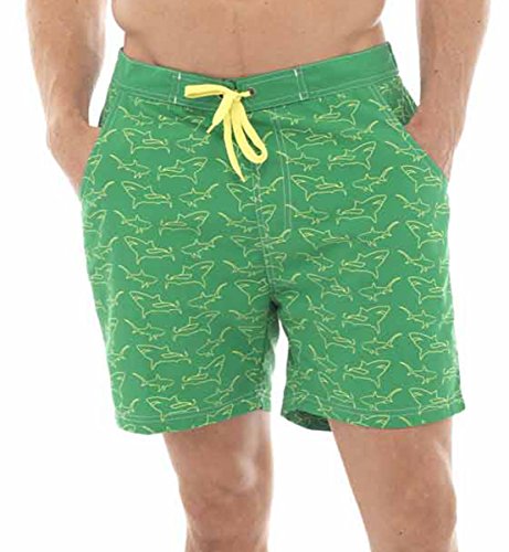 Preisvergleich Produktbild Herren-Badehose / Strandhose mit Hai-Muster Gr. XXL, grün