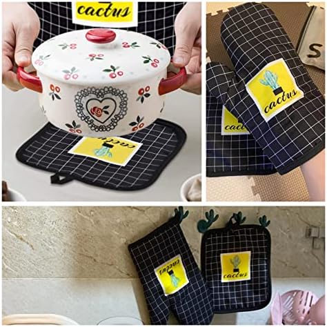 Skyzone Baking Apron Set for Women and Man,include Cooking Apron,Oven Mitt Gloves and Pot Holder Pad,Kitchen Chef Set for Baking,Cooking,Microwave, BBQ